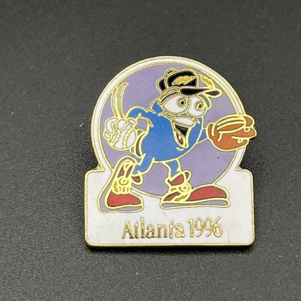 1996 Atlanta Olympic Games Baseball Event Izzy‎ Mascot Lapel Hat Pin